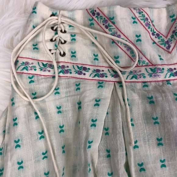 French Connection Embroidered Boho Full Skirt - Picture 2 of 6